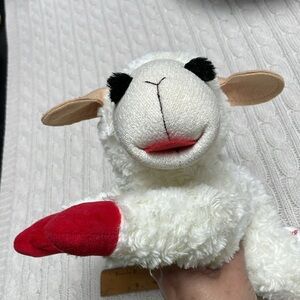 Lamb Chop Dog Medium Stuffed Toy Plush Aurora World cream red tan black 2012